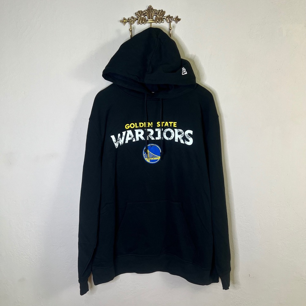 Golden State Warriors New Era Hoodie Men Size 2XL Black NBA Pullover Graphic NEW